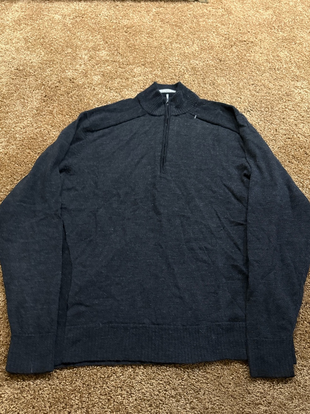 Smartwool Men's Charcoal Zip-Neck Merino Wool Sweater